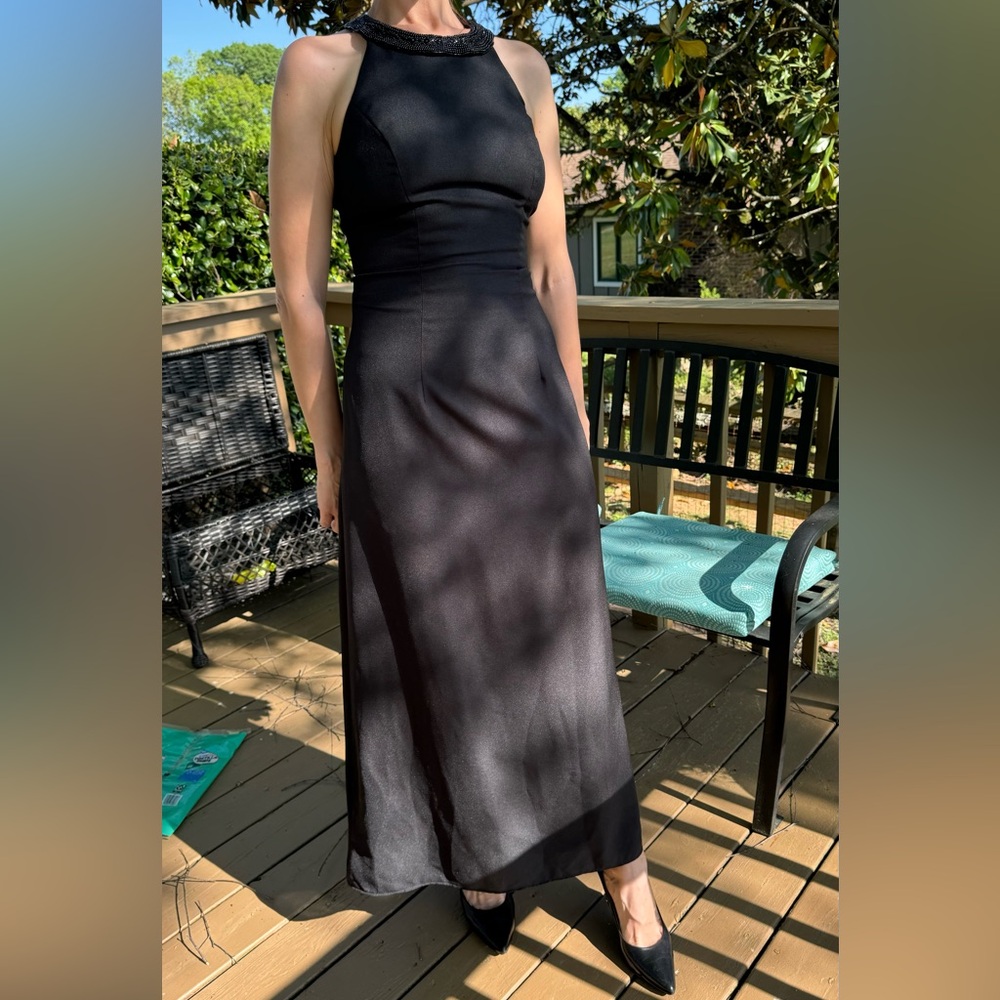 New Image Vintage Black Long Dress Size S - Picture 2 of 15